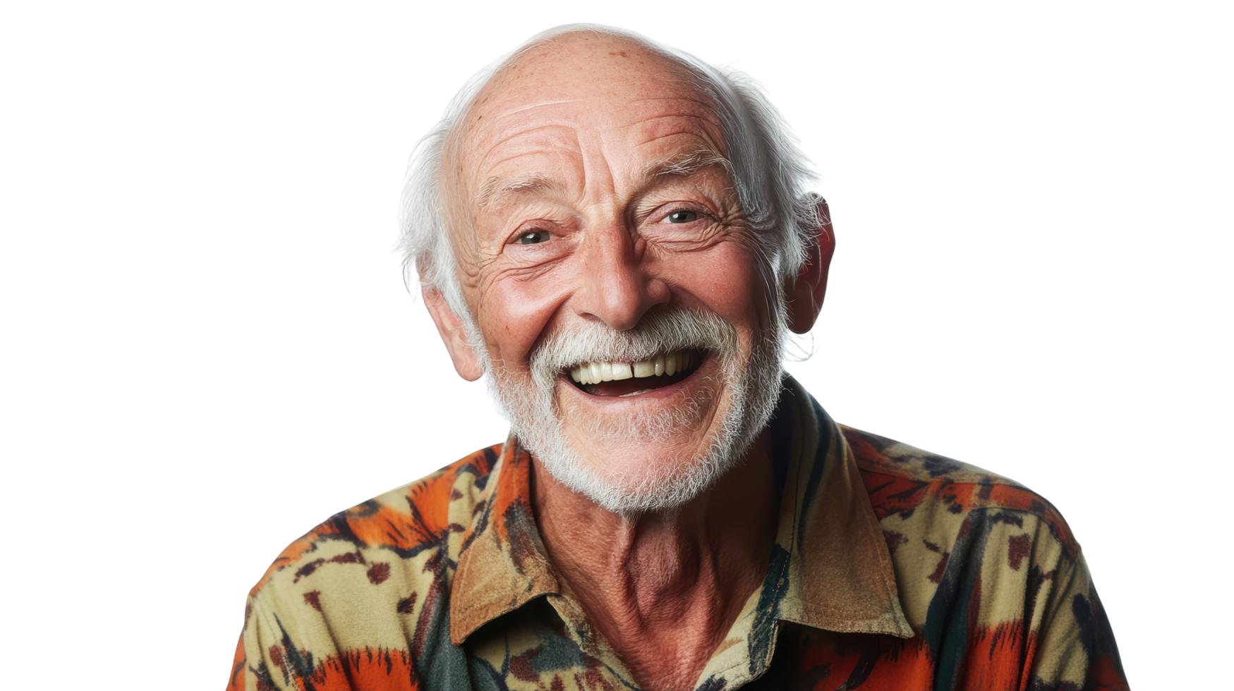 An older man with a white beard and a smile png