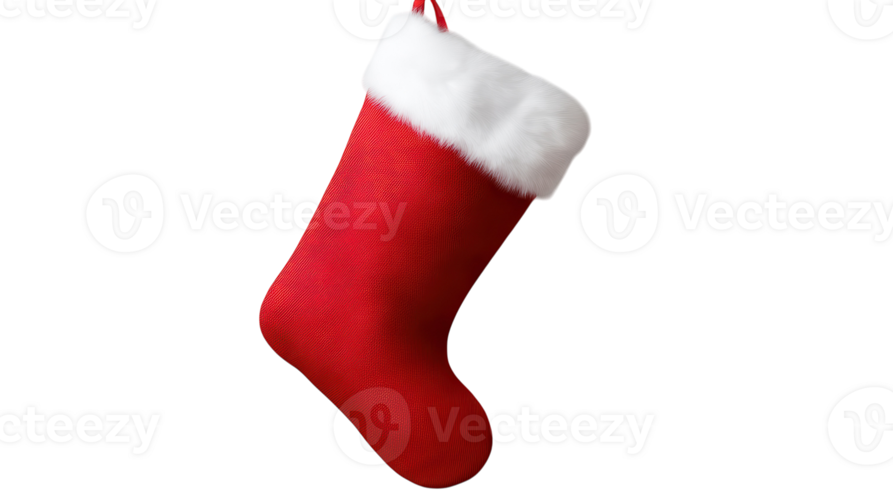 A red christmas stocking on a black background png