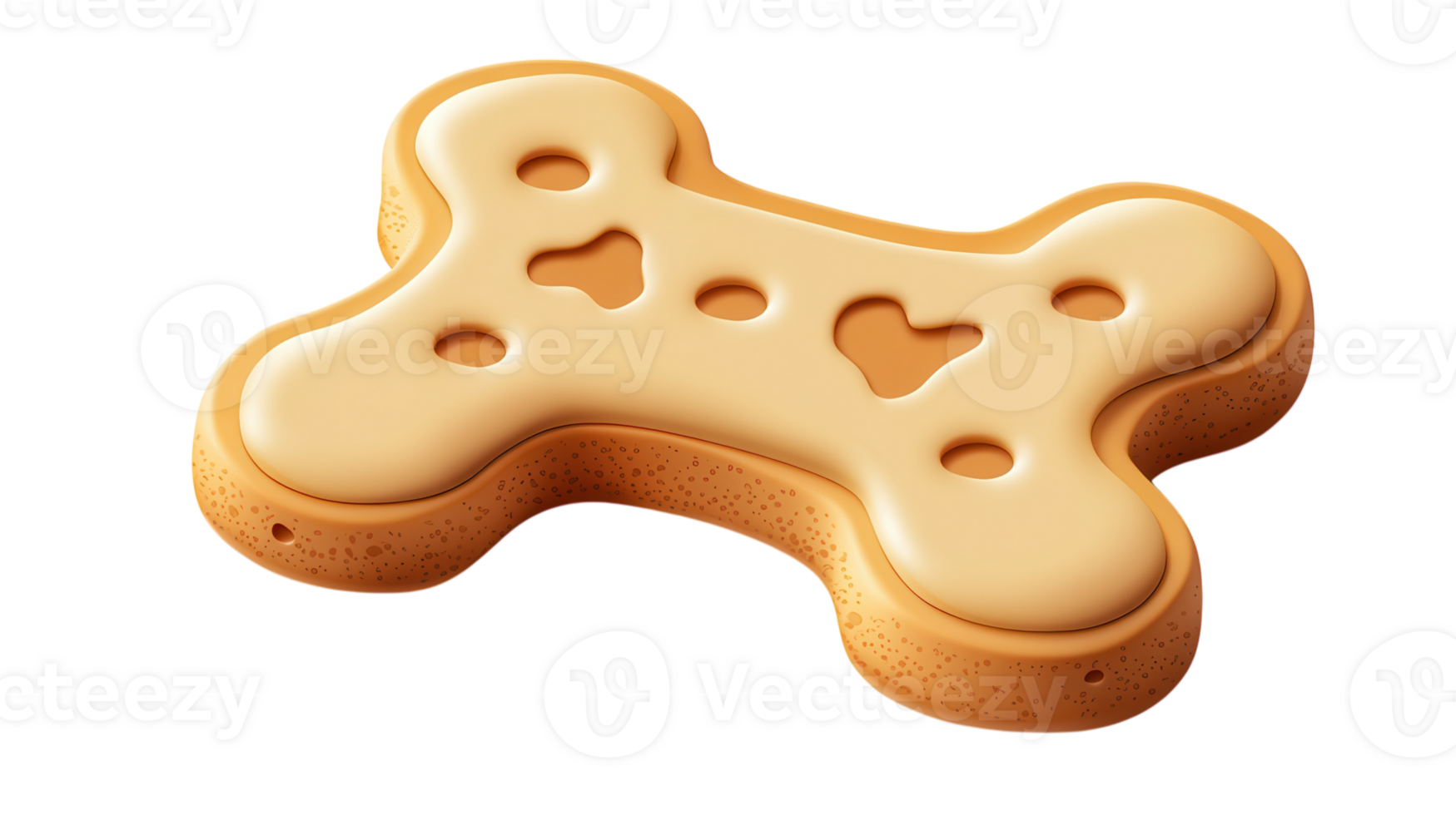 A dog bone shaped cookie on a black background png