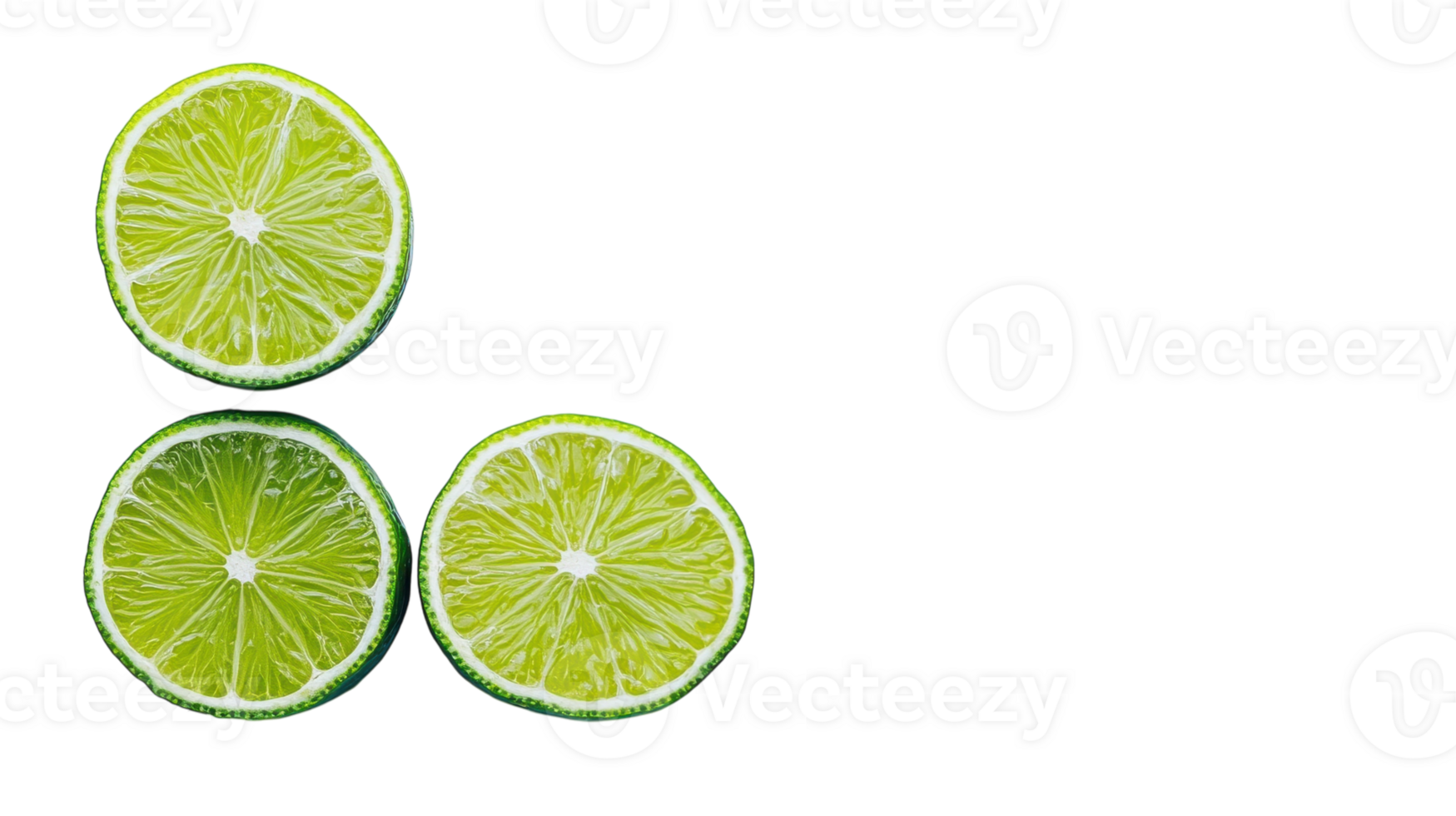 Freshly Cut Green Lime Halved on White Background Perfect for Culinary or Beverage Illustrations. png