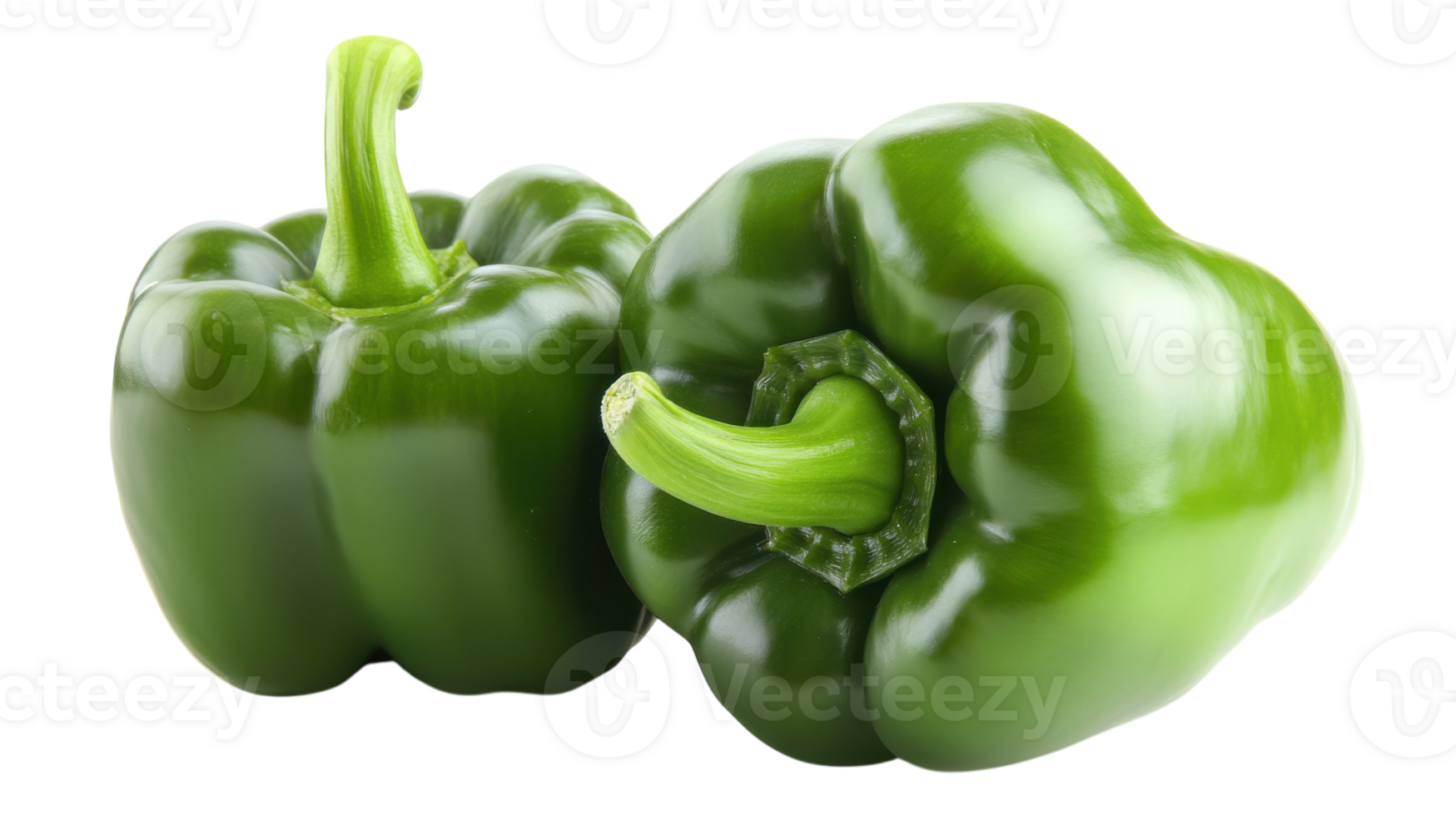 A Fresh Green Pepper with a Shiny Surface Perfect for Culinary Use and Healthy Cooking Ideas. png
