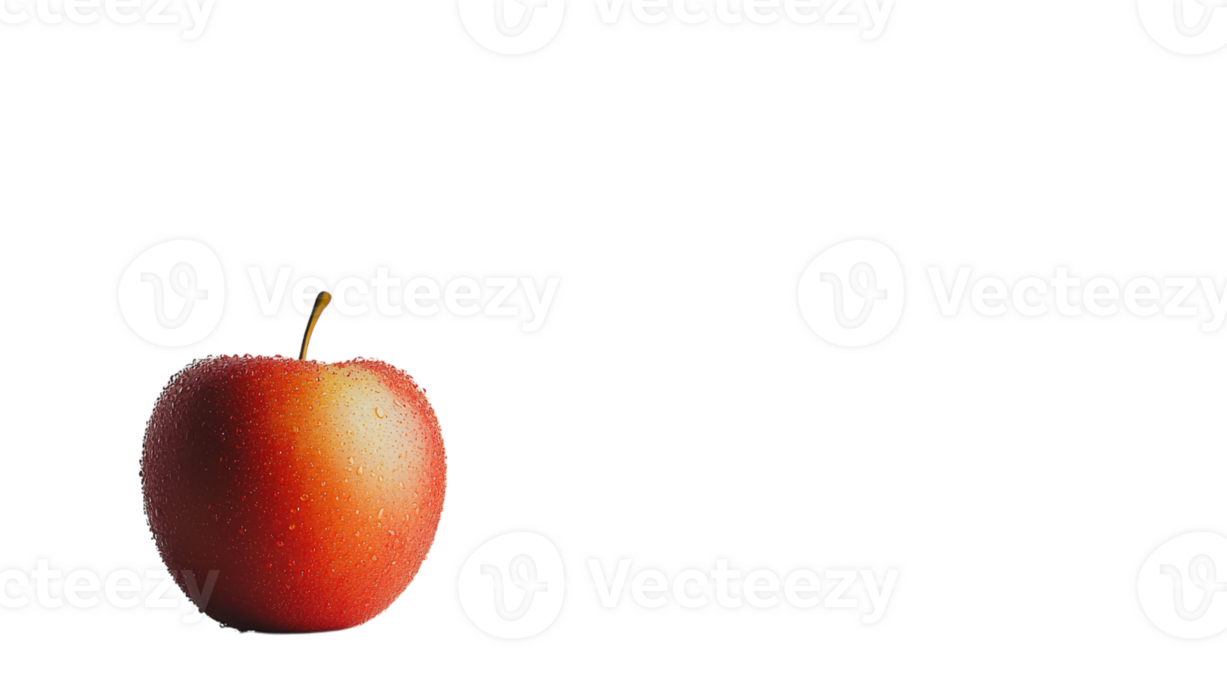 A Fresh Red Apple Glistening with Tiny Water Droplets Perfect for Depicting Freshness and Health in Food Related Designs. png