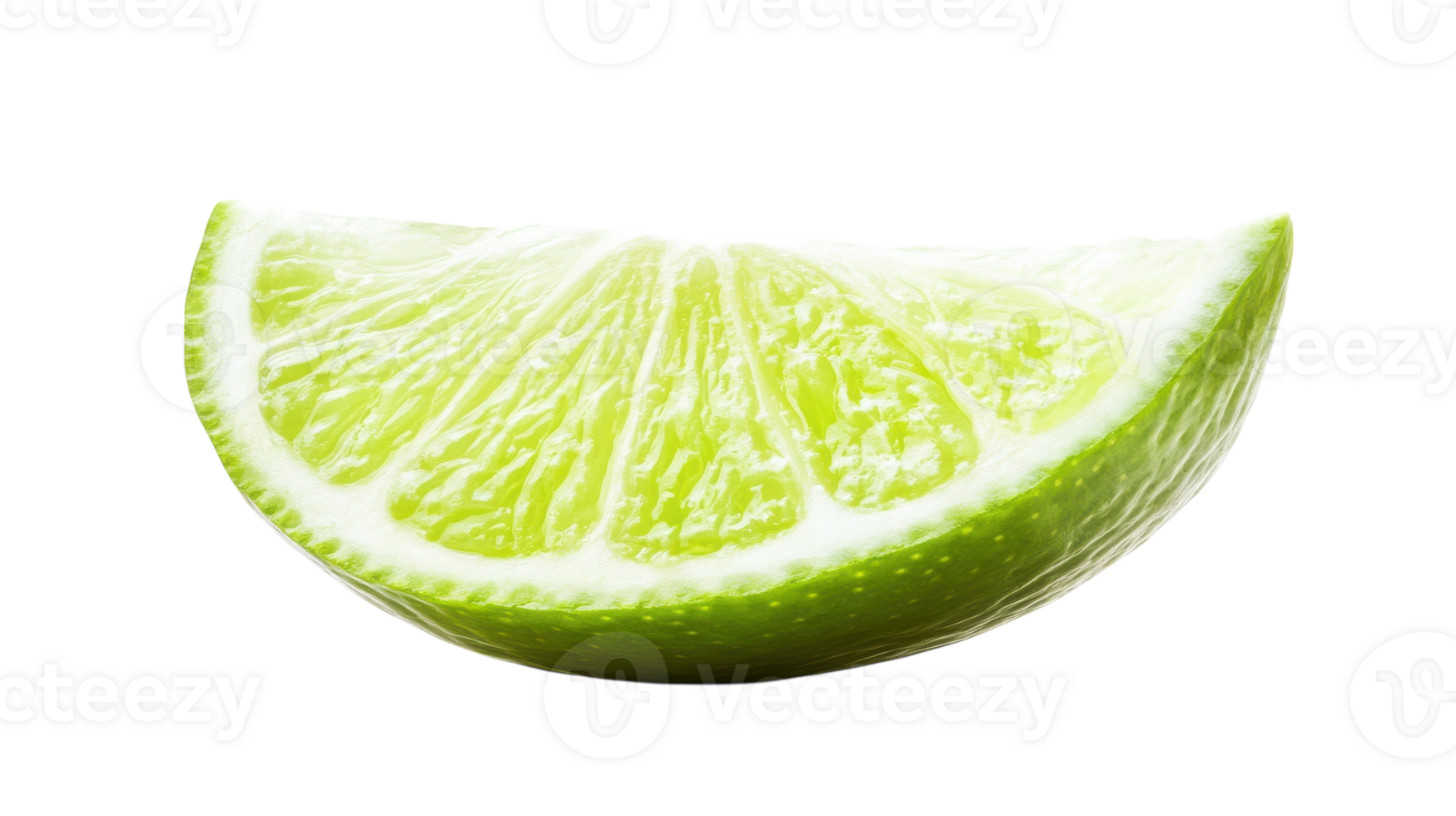 Fresh Lime Slice on a White Background Perfect for Beverage or Culinary Use in Food Photography. png