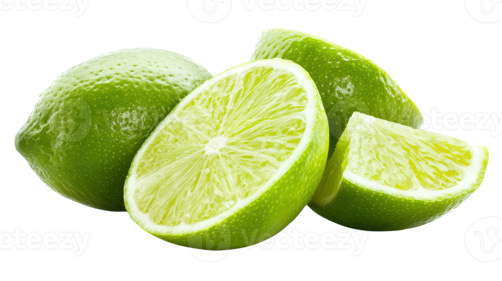 A Fresh Lime Slice Perfect for Culinary Use and Beverage Garnishing Showcase with Vibrant Green Color. png