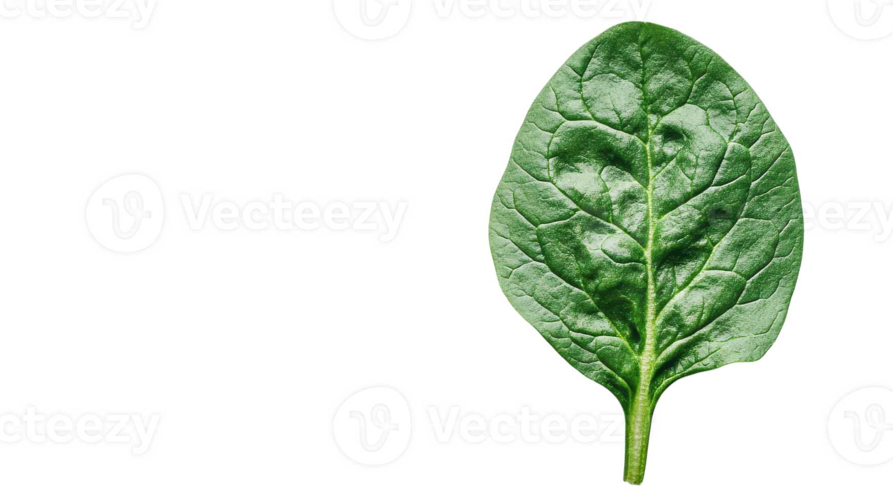 Close-Up Image of a Fresh Spinach Leaf Showcasing Its Natural Veins Ideal for Health and Cooking Projects. png