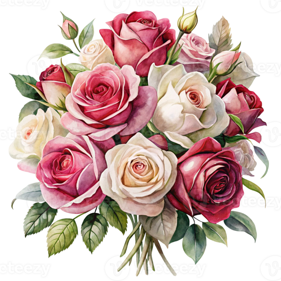 a bouquet of roses on transparent background png