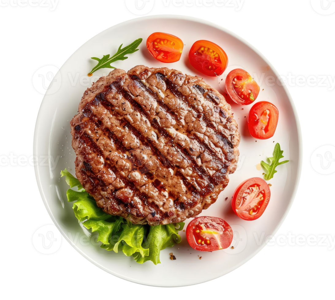 Plate with meat cutlet png