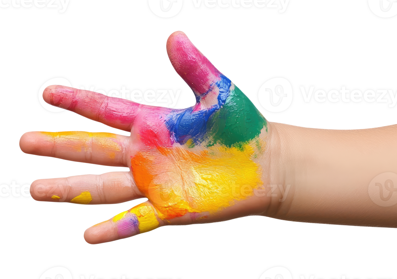 Kids hand with paint png
