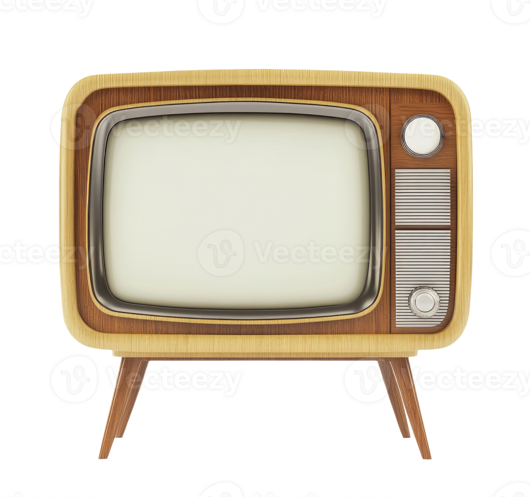 Retro standing television png