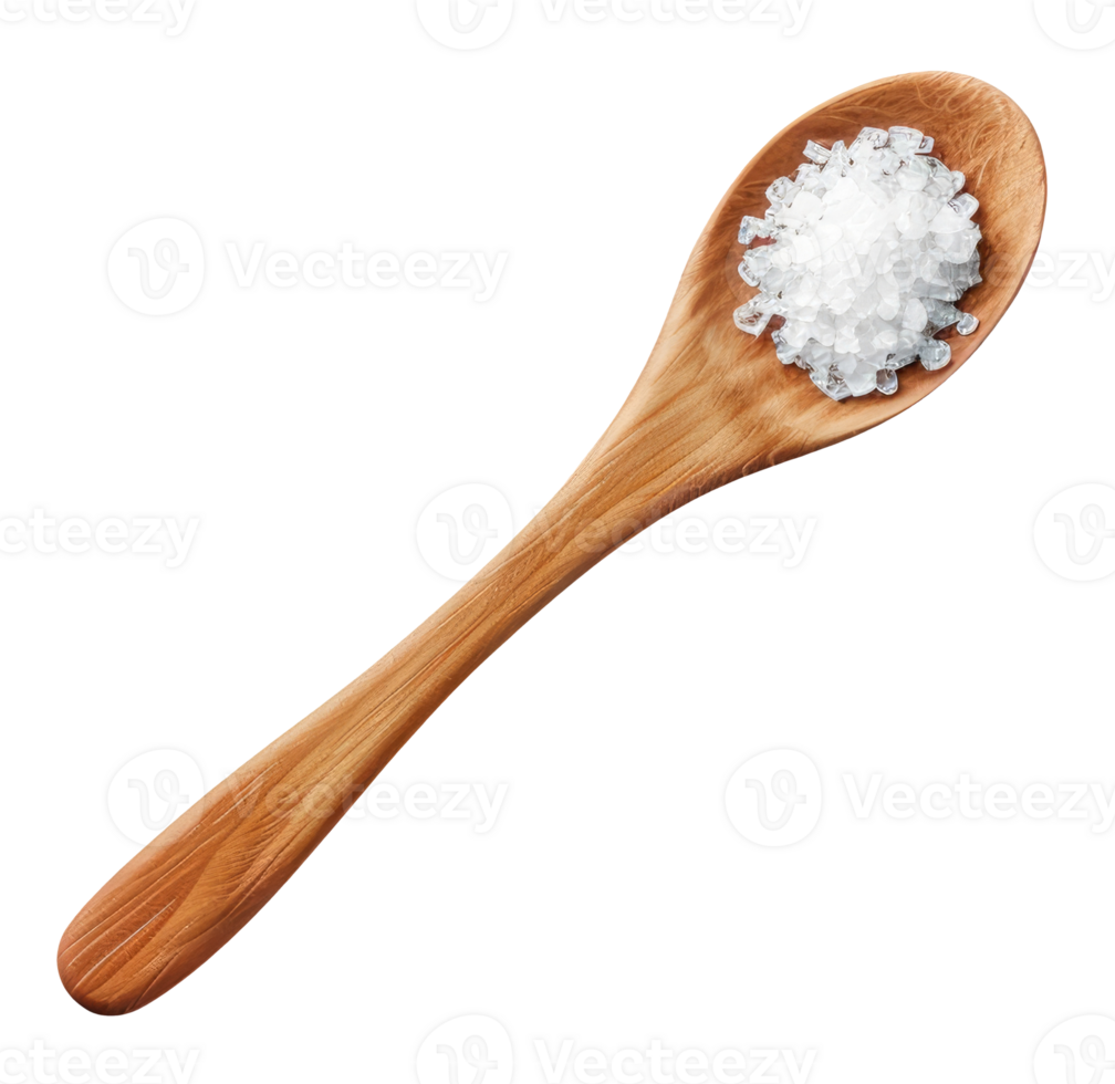 Wooden spoon with salt png