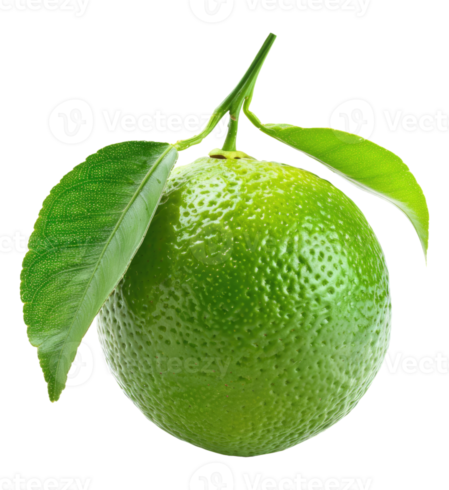 Ripe lime with leaves png