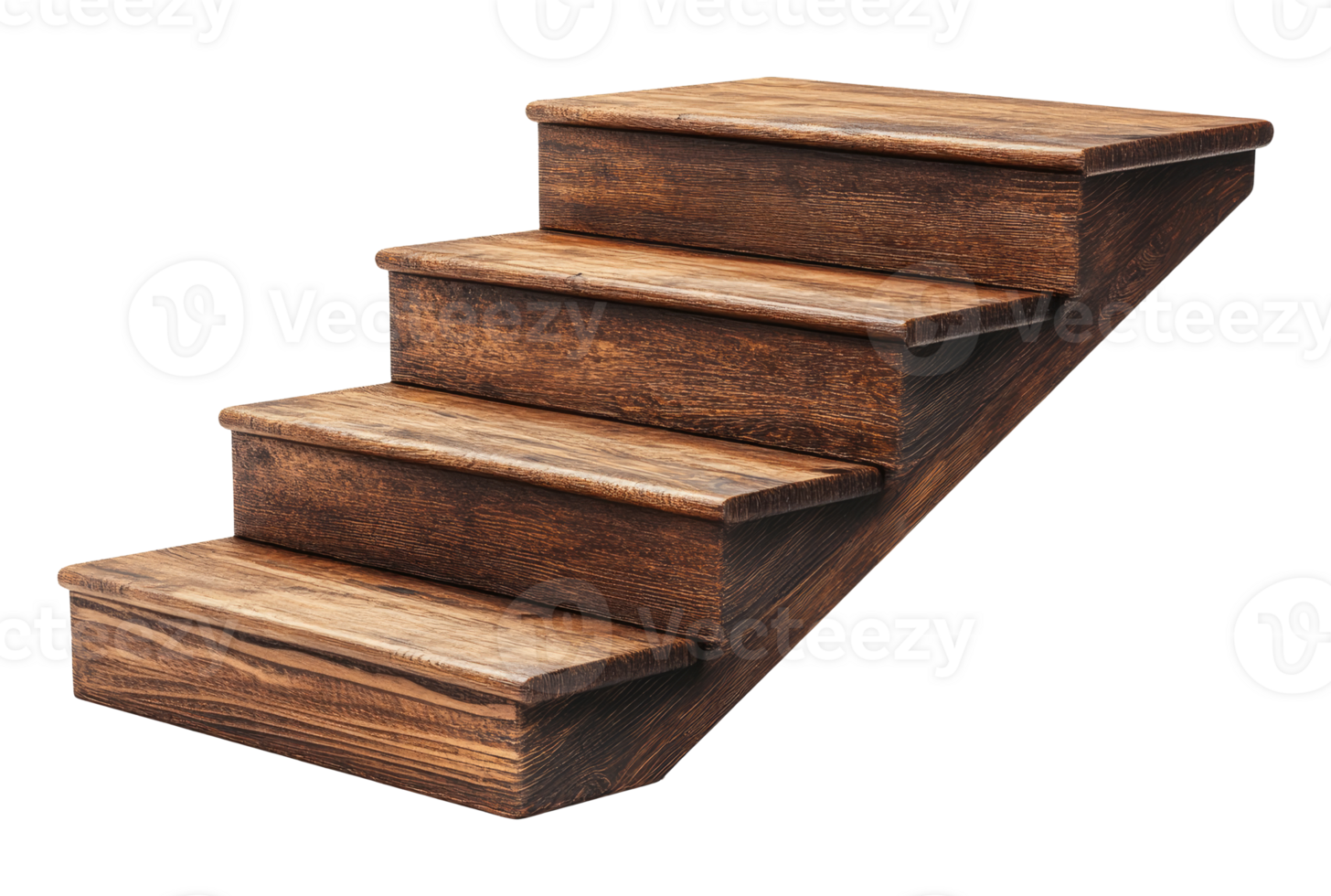 Brown wood staircase isolated png