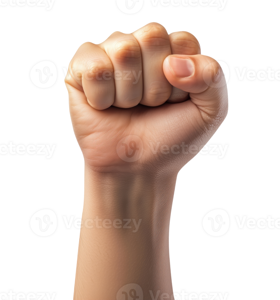 Man showing hand with fist png