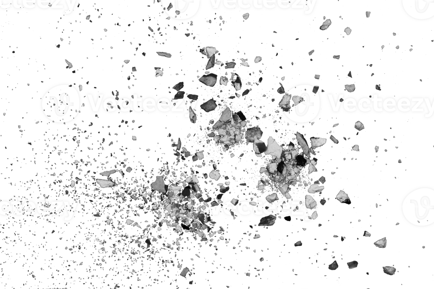 Particle of stone shards for texture background png