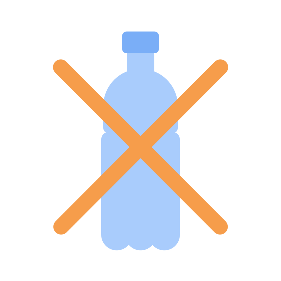 go green save earth illustration, say no to plastic bottle png