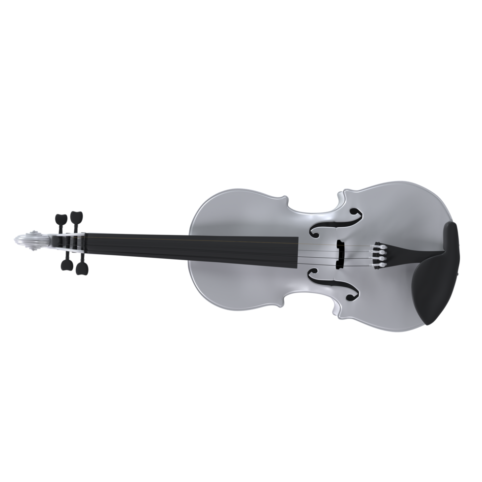 Gray violin on transparent png