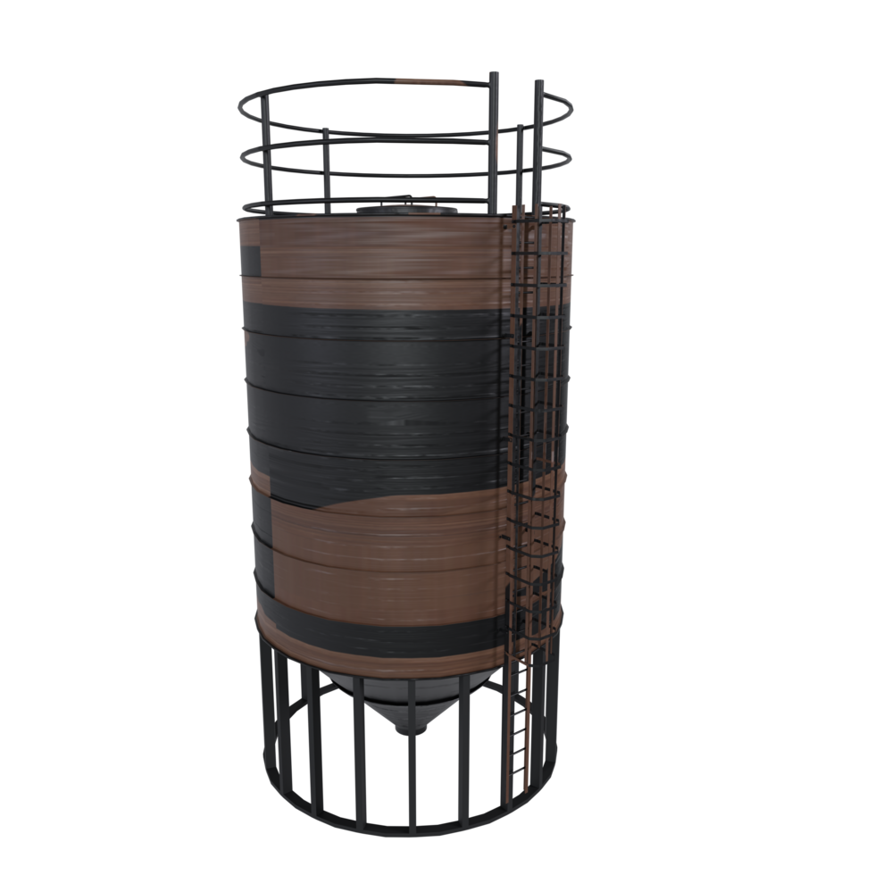 Modern industrial storage silo in isolated setting with a focus on design png
