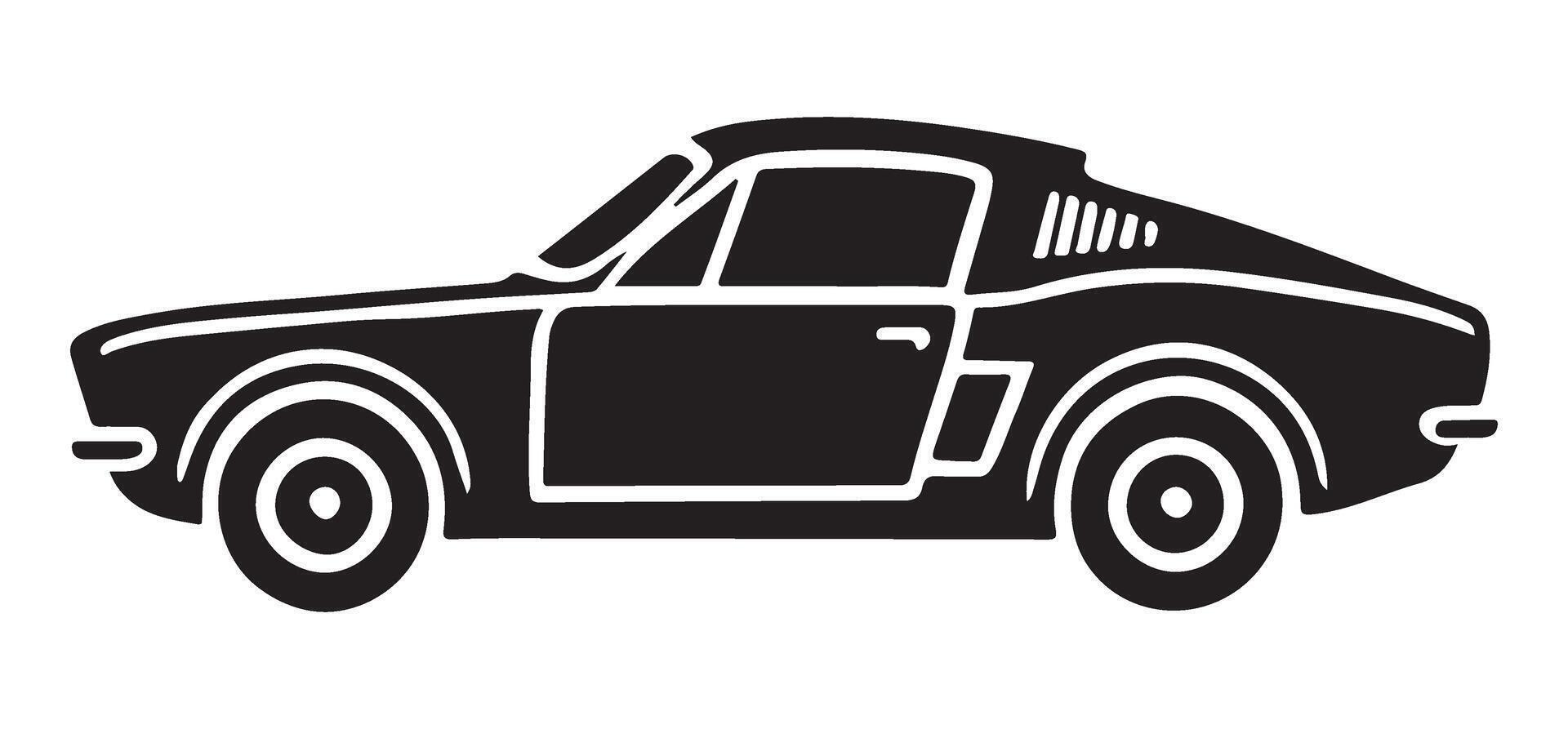 Classic Muscle Car Silhouette Illustration vector