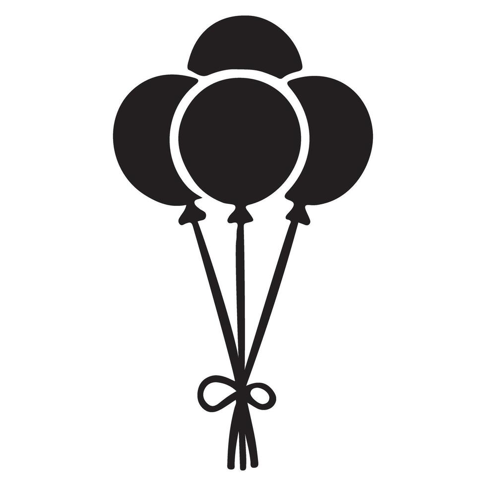 Bunch of Balloons Silhouette Illustration for Party Designs vector