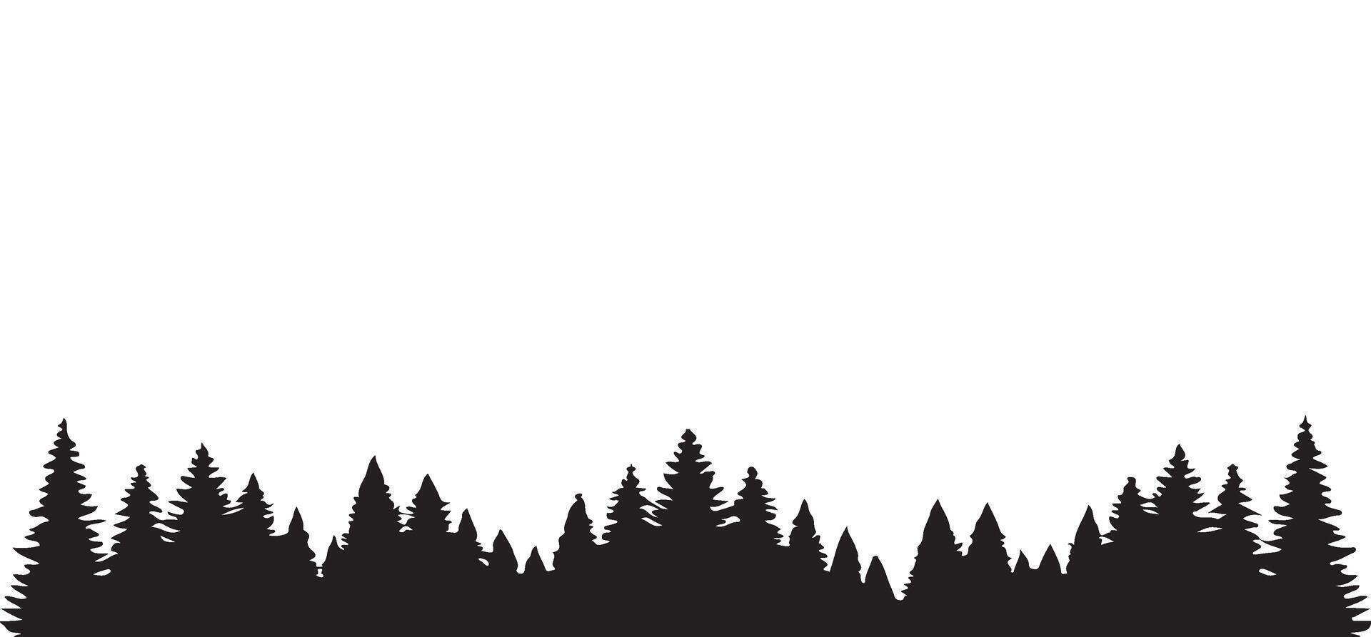 Silhouette of Pine Forest Illustration vector