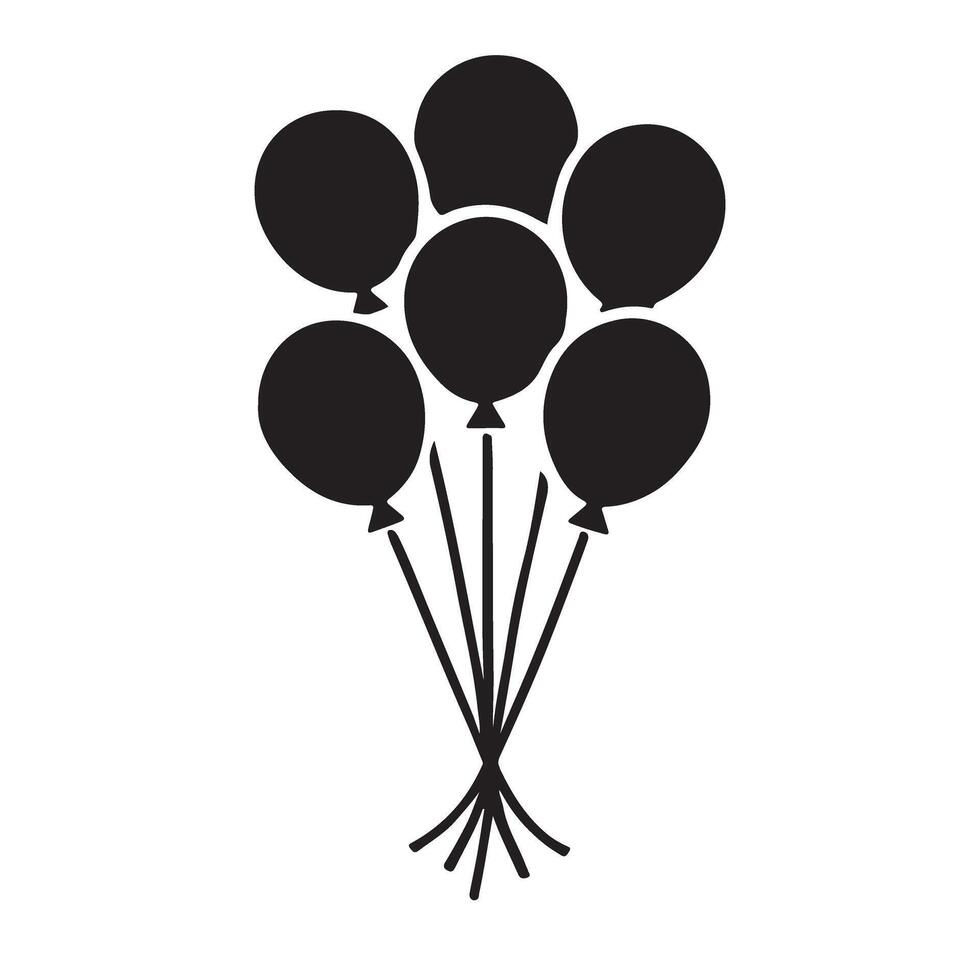 Celebration Balloons Silhouette Party Festive Joyful Event vector