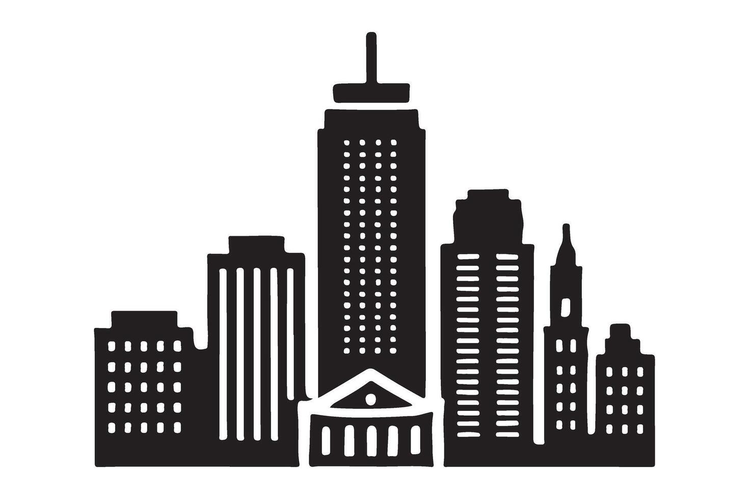 Silhouette Illustration of Indianapolis Skyline vector