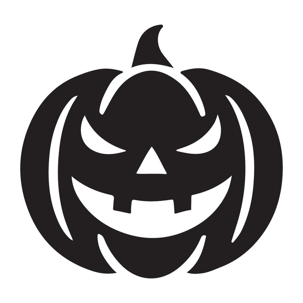 Grinning Jack o lantern Silhouette Halloween art vector