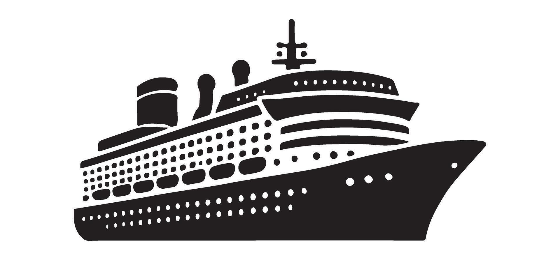 Cruise Ship Silhouette Illustration for Travel Designs vector