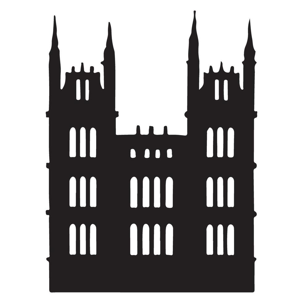 Parliament Building Silhouette Illustration UK Landmark vector