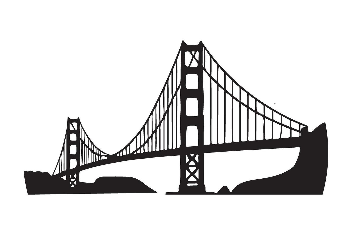 Iconic Golden Gate Bridge Silhouette art vector