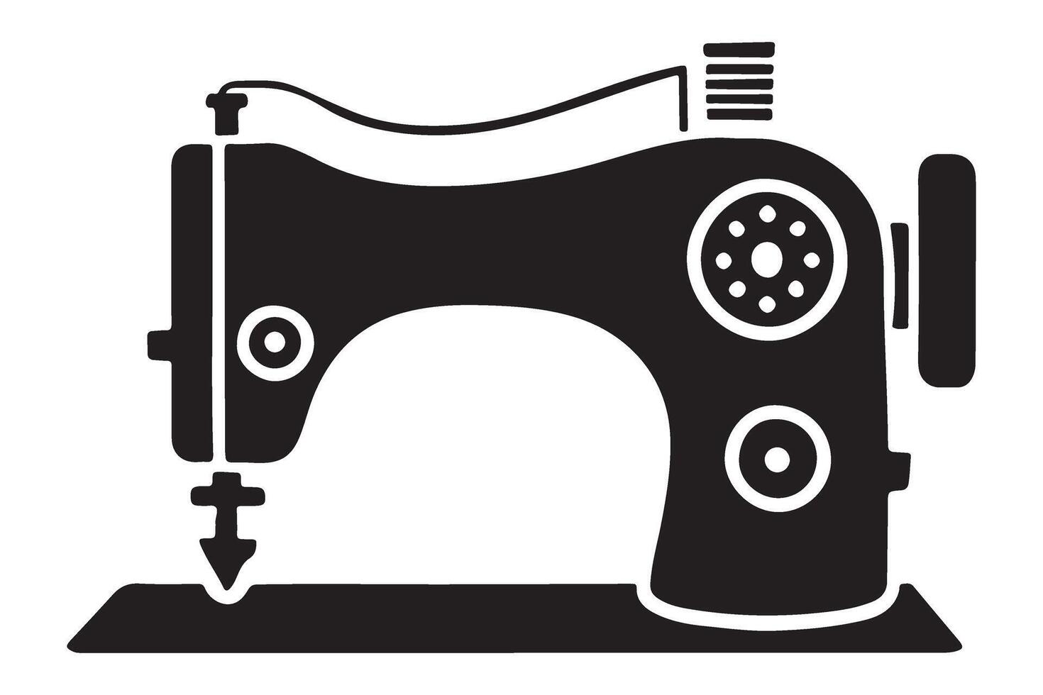 Vintage Sewing Machine Silhouette Illustration design vector