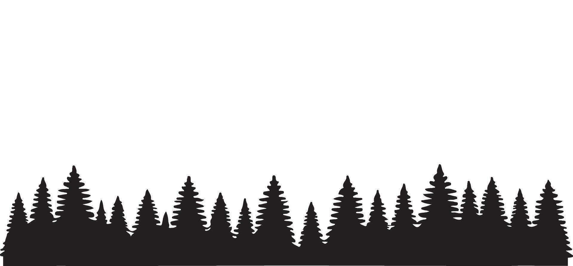 Coniferous Forest Silhouette Nature Illustration vector