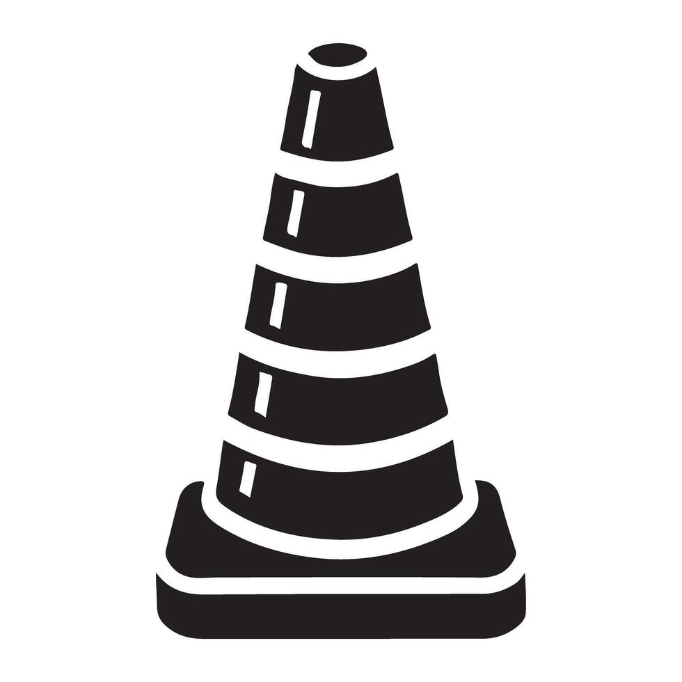 Traffic Cone Silhouette Design vector