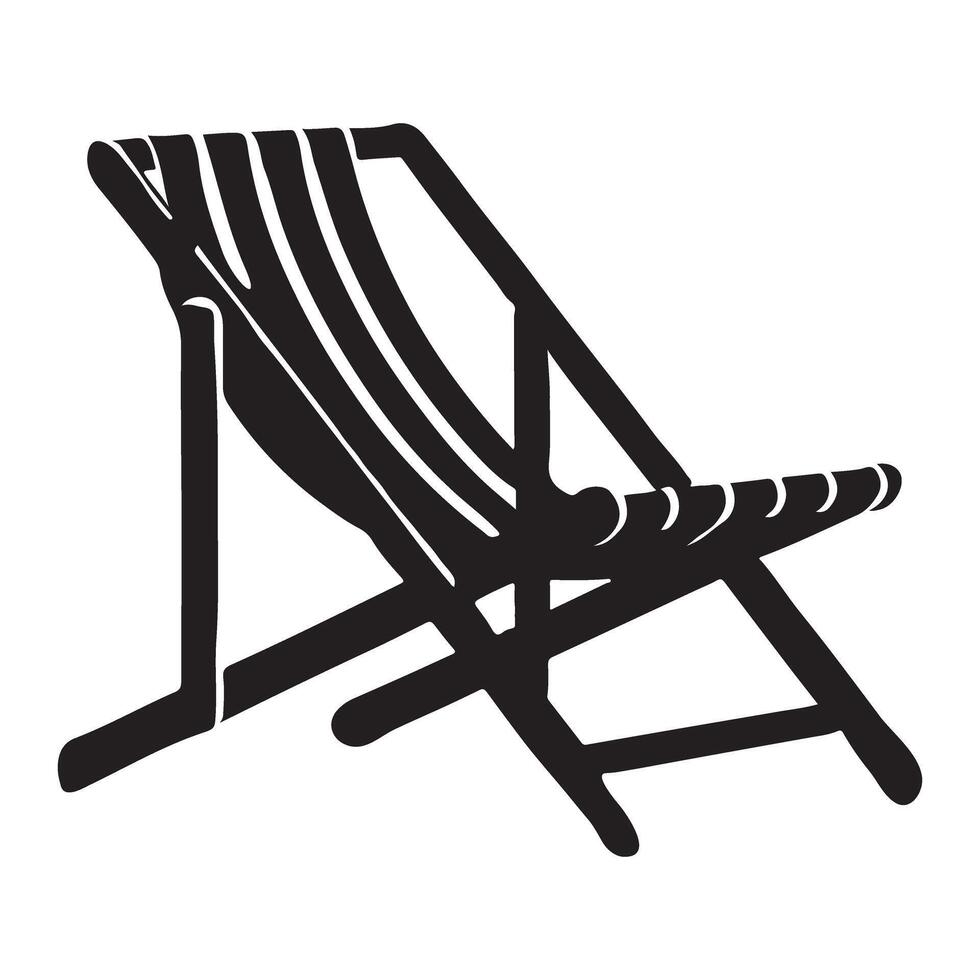 Relaxing on a Deck Chair Silhouette Illustration vector