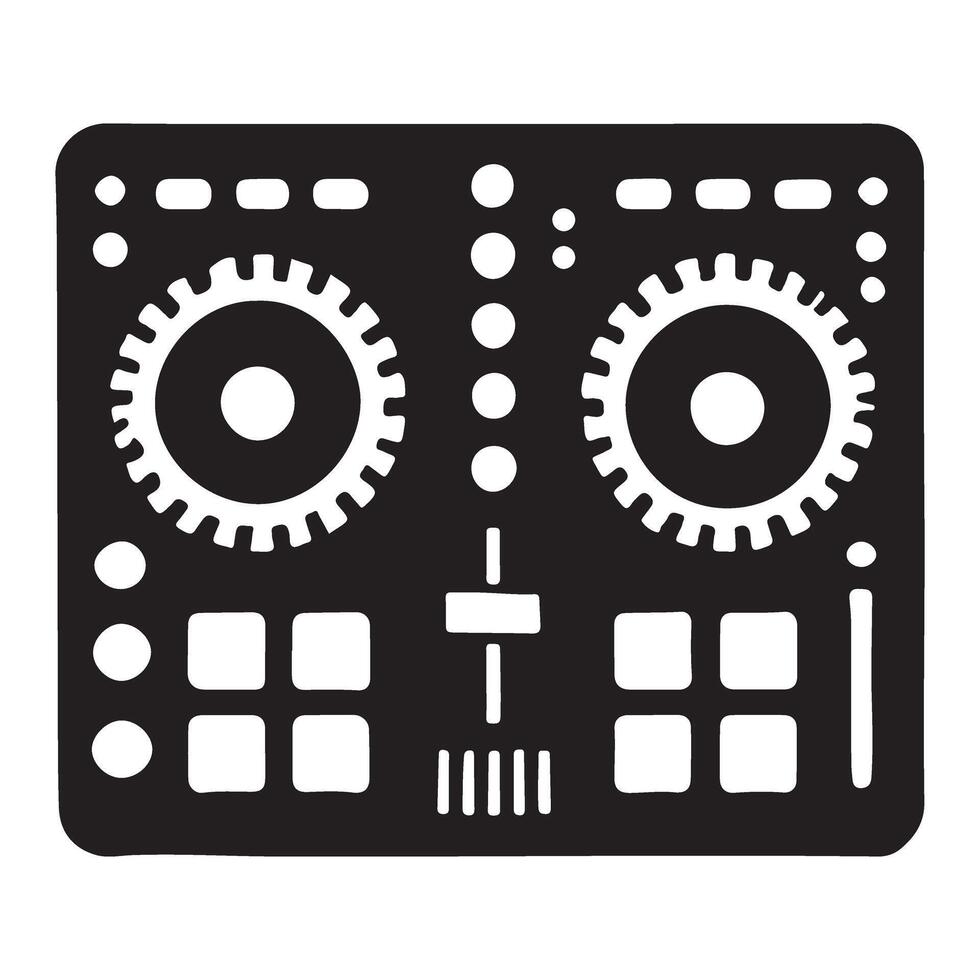 DJ Controller Silhouette Illustration for Music Production vector