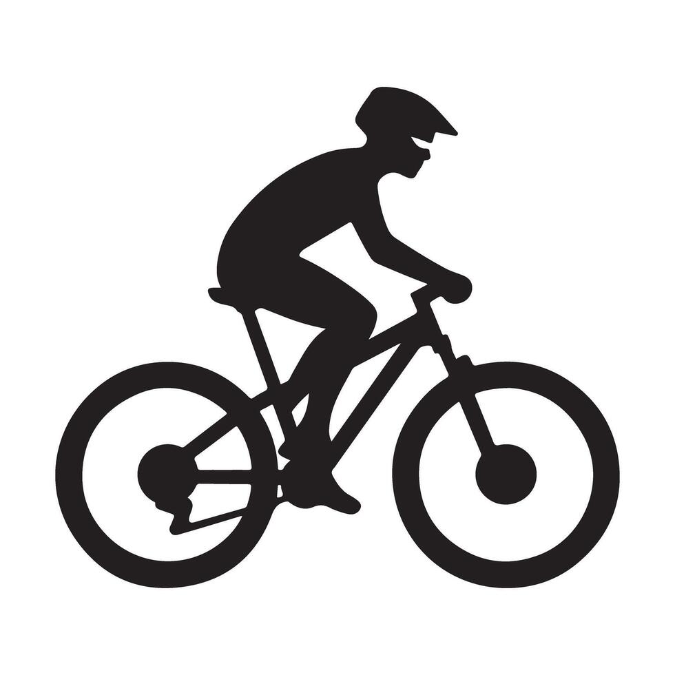Mountain Biker Silhouette Illustration Graphic vector