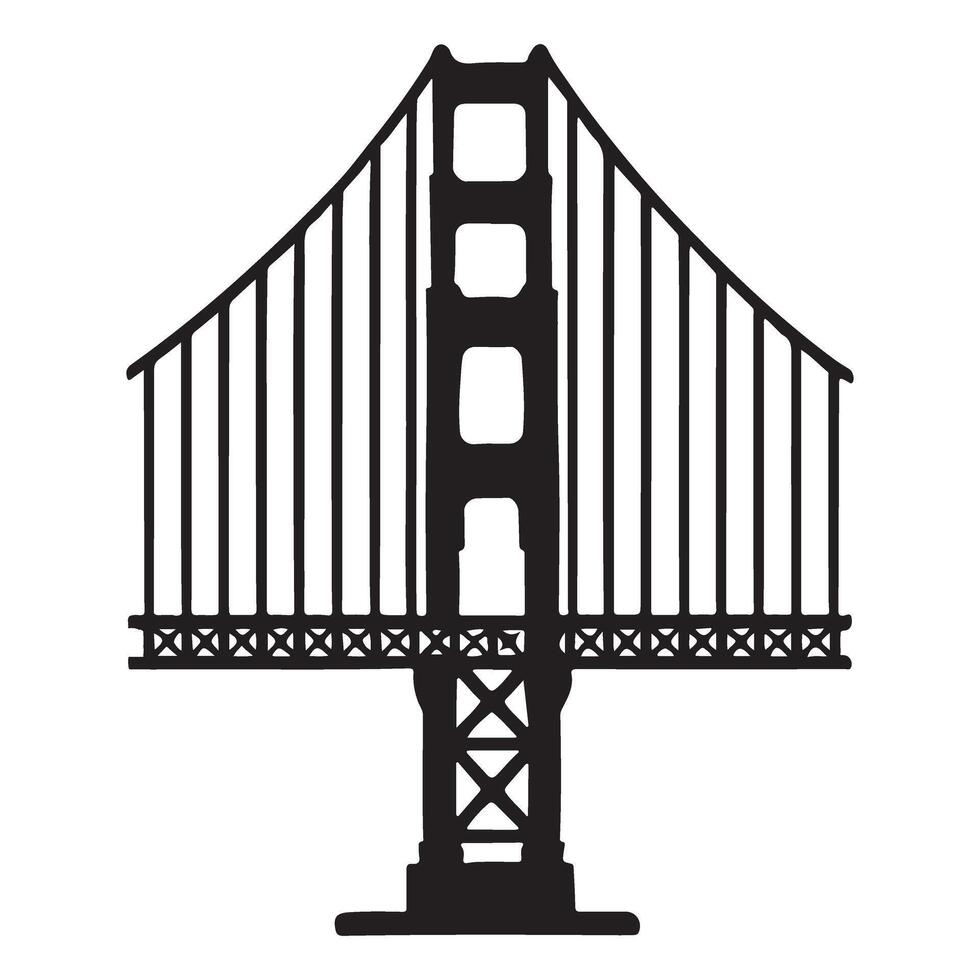 Golden Gate Bridge Silhouette Graphic vector
