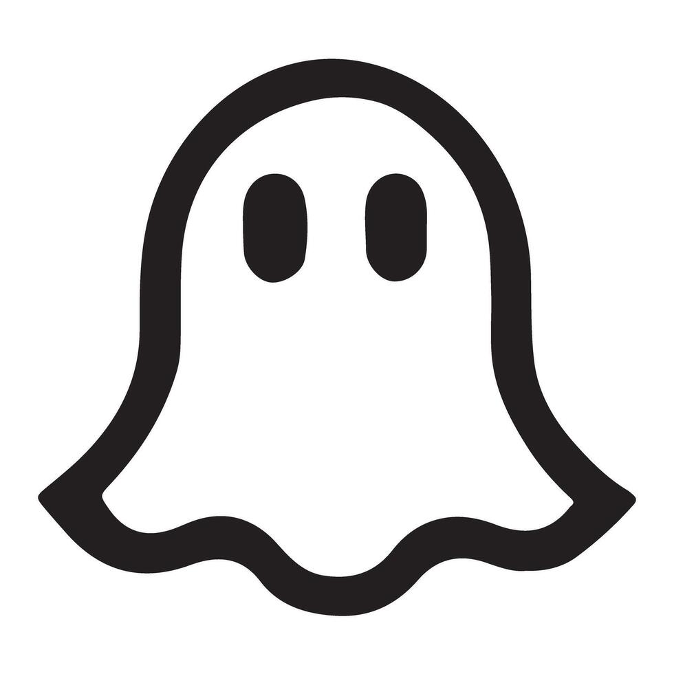 Simple Friendly Ghost Cartoon Illustration vector