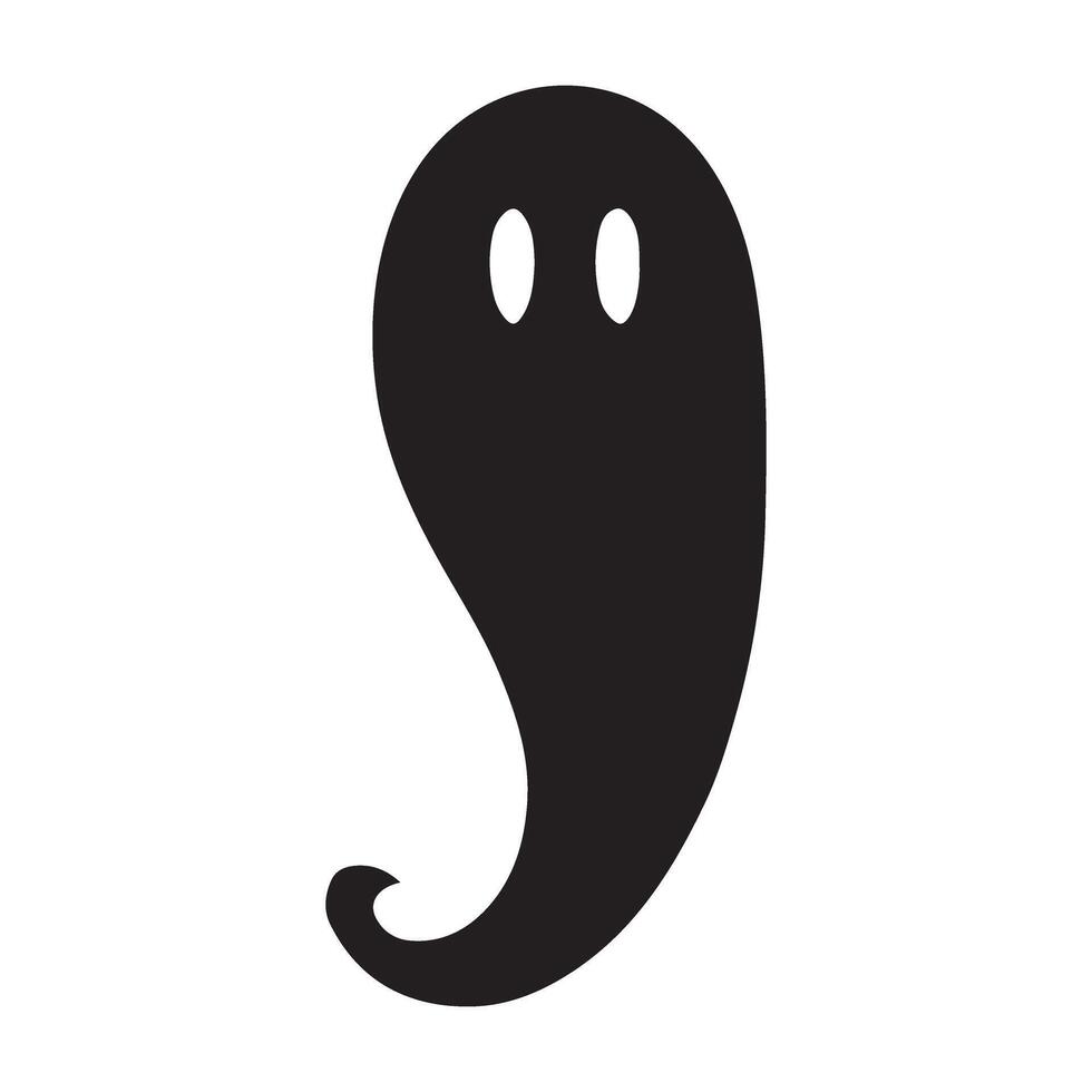 Single Friendly Ghost Silhouette Illustration Design vector