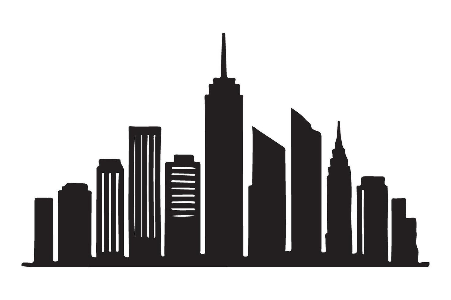 New York City Skyline Silhouette Illustration vector