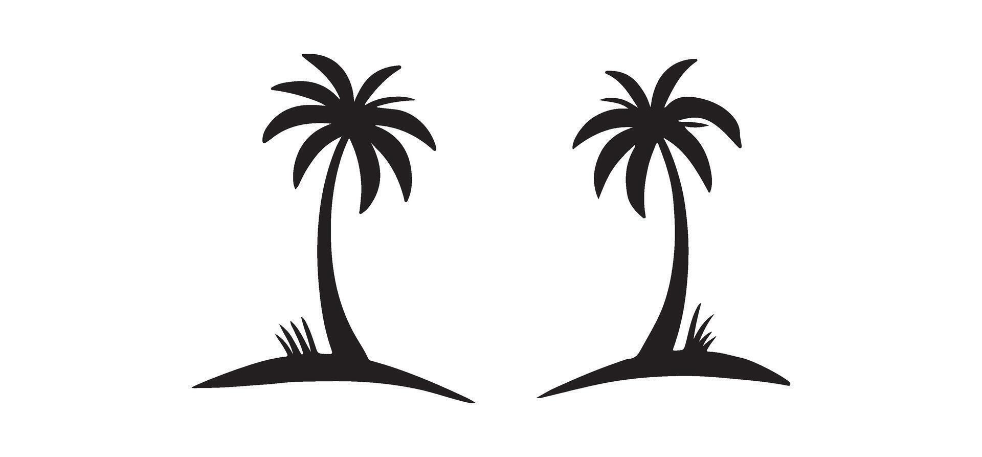 Tropical Paradise Silhouette Palm Trees Island Getaway vector