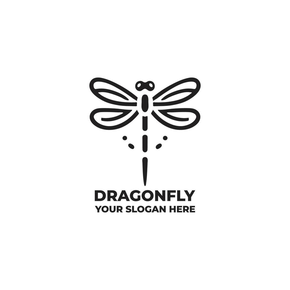 Modern and Minimal Dragonfly Icon Logo vector