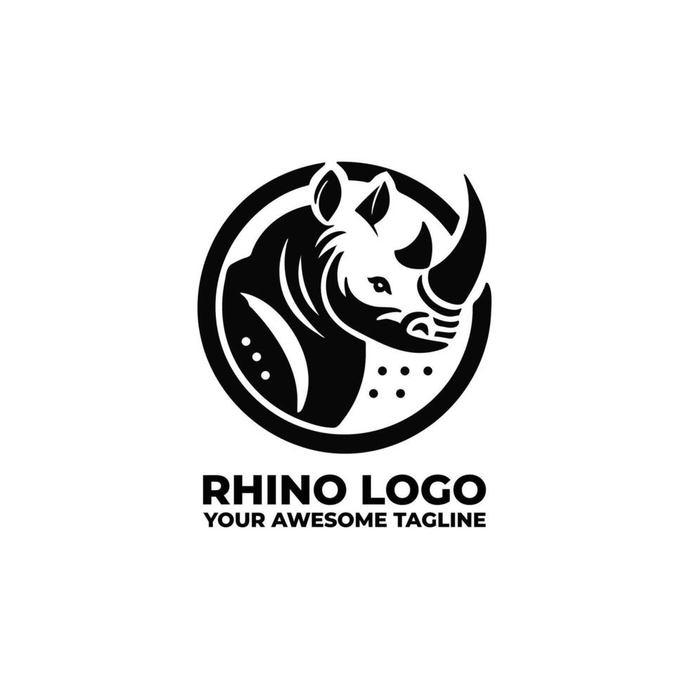 Minimal Rhino Logo with Monogram Style vector