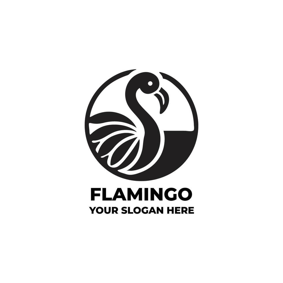 Elegant Flamingo Logo with Clean Lines vector