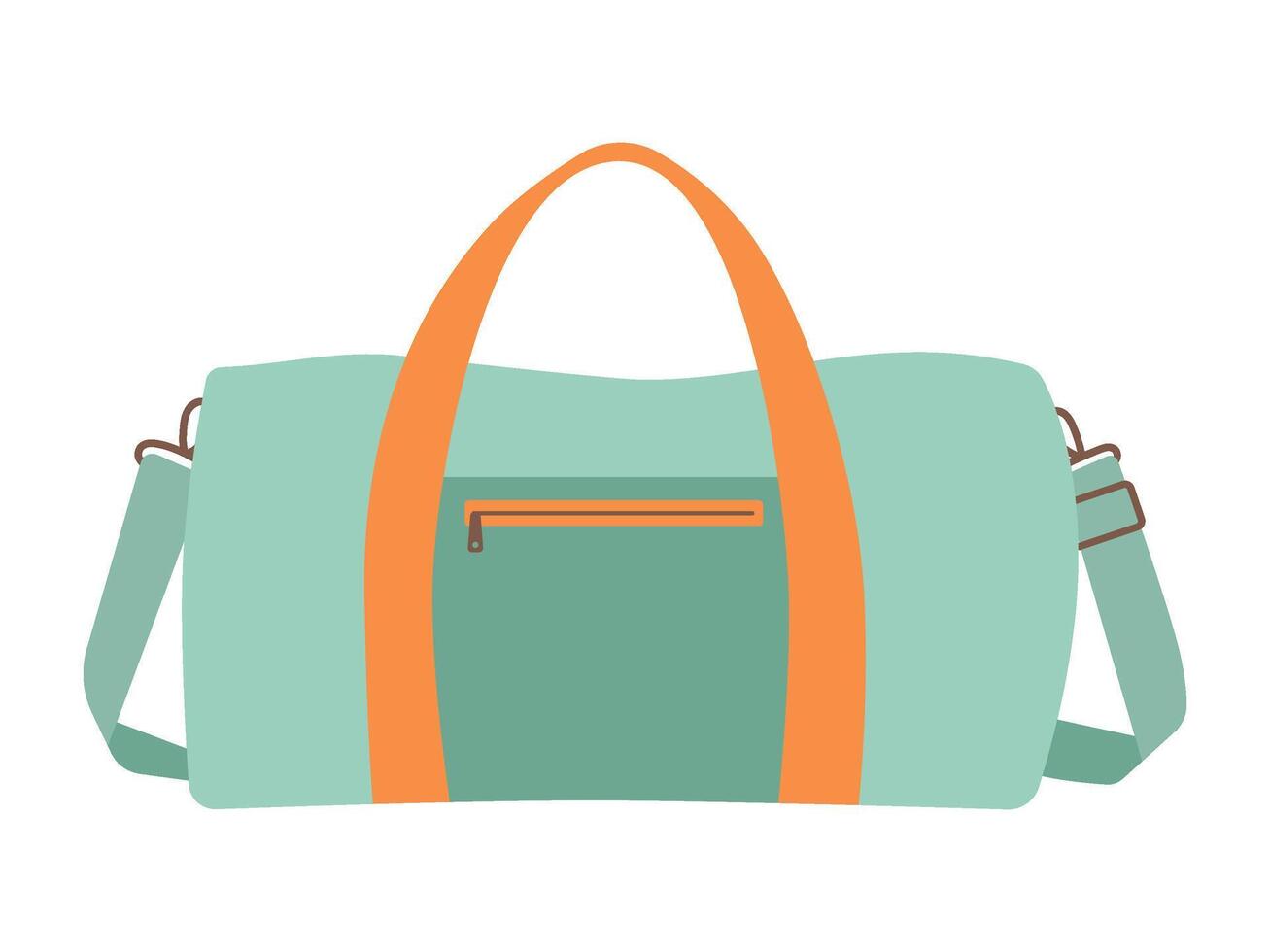 Sports bag mint color in clip art style. Isolated illustration for your design vector