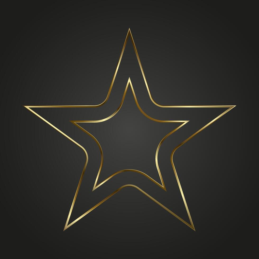 luxury and premuim star with gold line stoke on dark background, for level, high class, special element, high, top, banner illustration design vector