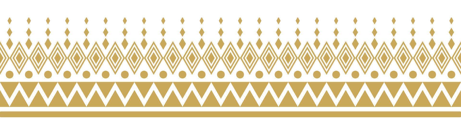 Traditional Ethnic Border Ornament with Tribal and Geometric Element for Fabric and Rug. vector