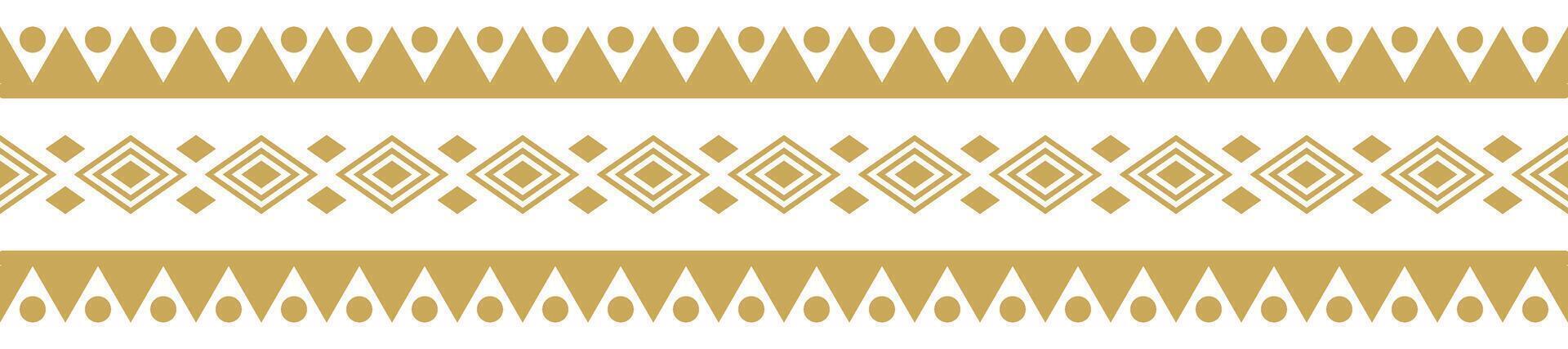 Geometric Ethnic Border Ornament Design for Tribal Inspired Textile, Fabric, and Decorative Craft. vector