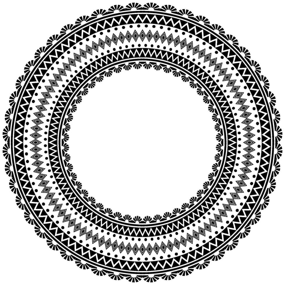 Elegant Ethnic Frame Design with Vintage Floral Pattern. vector
