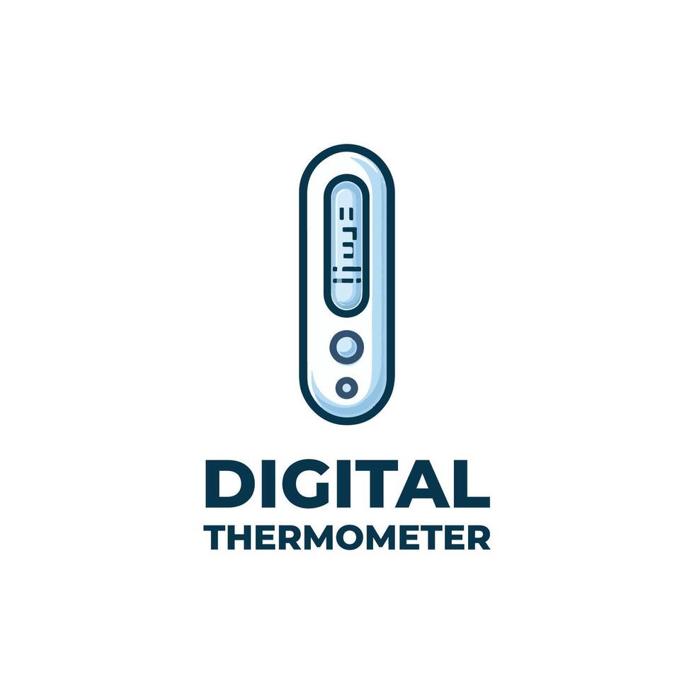 Digital thermometer logo design vector